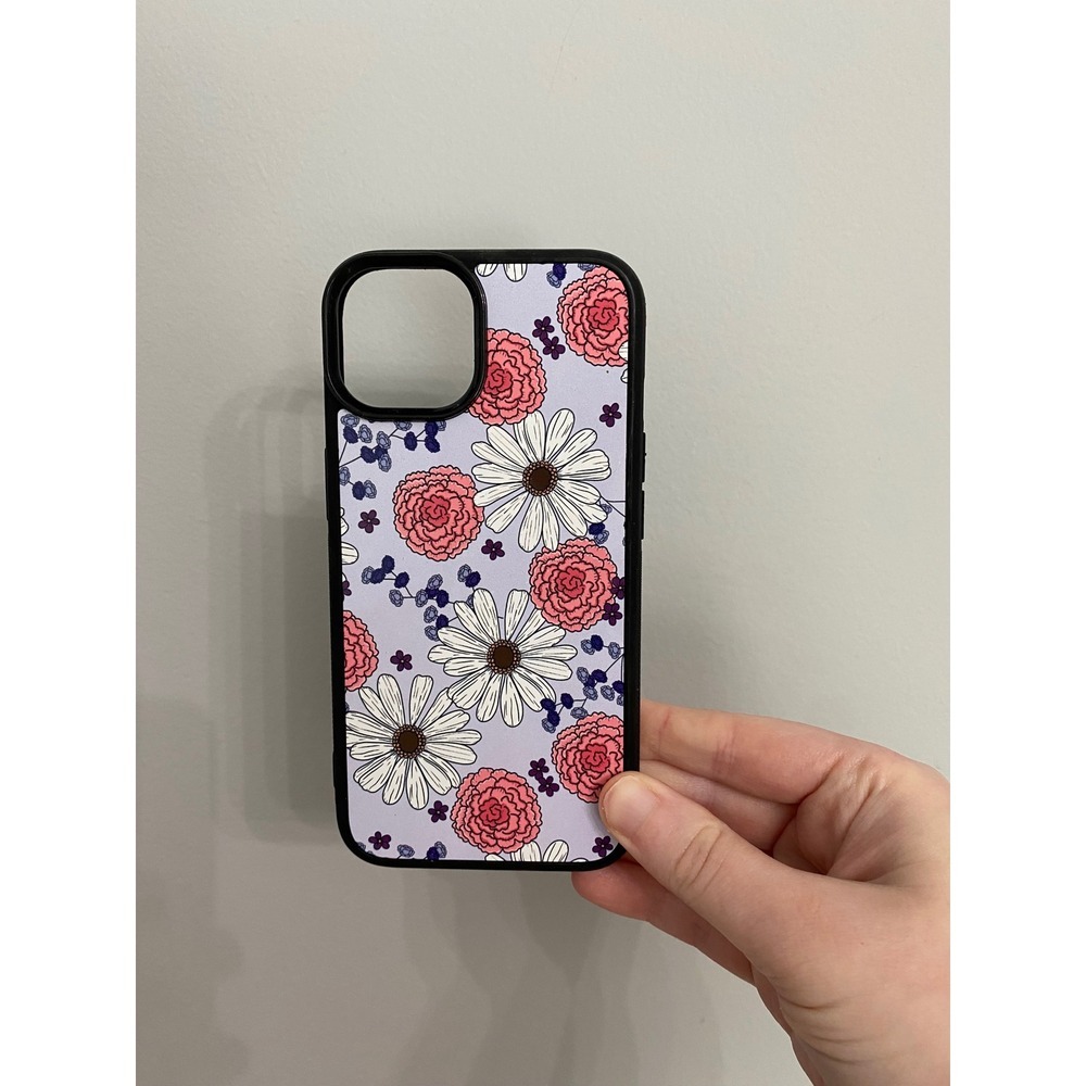 iPhone Case iPhone 14 Lavender Floral Daisy Pink Carnation Slim Bumper Accessory